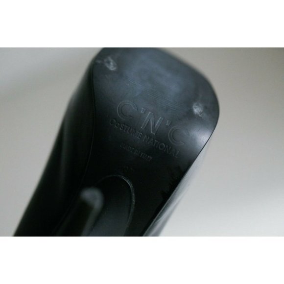 Brand NEW CNC Costume National Black Leather Unique Stiletto Heels 37 - Picture 12 of 12